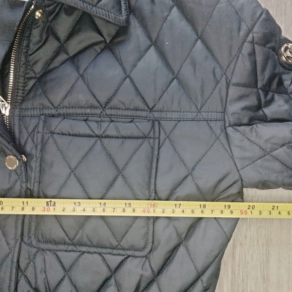 Michael Kors Long Black Diamond Quilted Puffer Coat - Picture 9 of 11